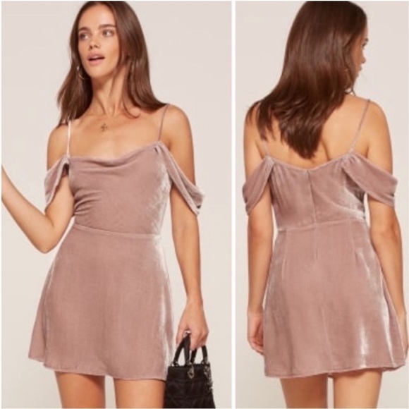 Reformation Lorraine Velvet Silk Mini Dress 💗 Sz 4 - Picture 1 of 16